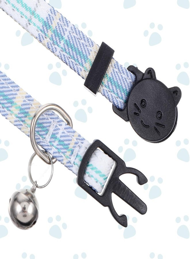 HaiFafafaing Cat Collar Breakaway Bowtie - Safety Adjustable Cat Collars for Boy Cats with Bell - 7-11 Inches Length Christmas Cats Bow Tie Collar Blue Grey - Image 3